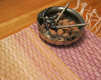 Handwoven Silk and Wool Table Scarf: Empennage