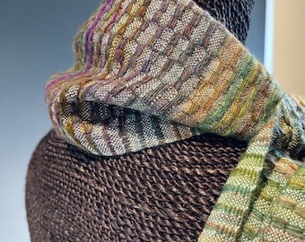 Handwoven Silk and Wool Scarf: In Tall Grasses