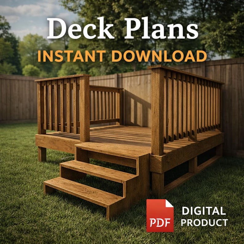 DIY Deck Plans PDF Small Backyard Deck With Stairs Step by Step Guide ...