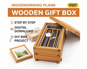 木製収納ボックスの設計図 25 x 16 インチ - DIY PDF ダウンロード