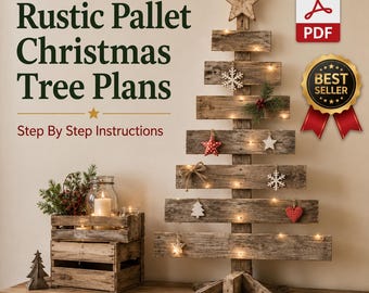 Planos para árbol de Navidad rústico con palets (PDF) - Decoración navideña DIY (Descarga)