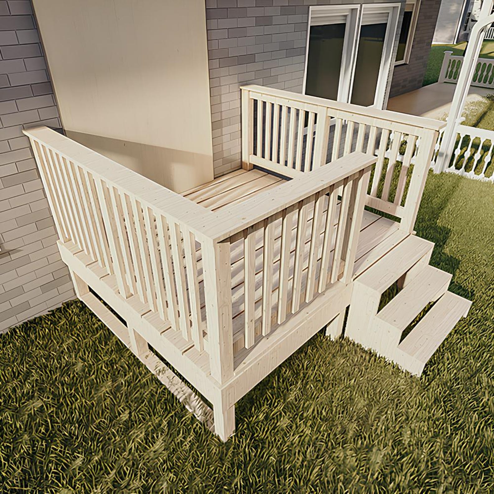 DIY Wooden Deck , Farmhouse Wooden Deck, Woodworking Wooden Deck ...