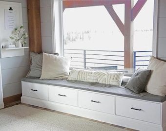 DIY Window Seat, Window Seat With Drawers, Woodworking Modern Window Seat, Digital PDF Plans, Instant Download
