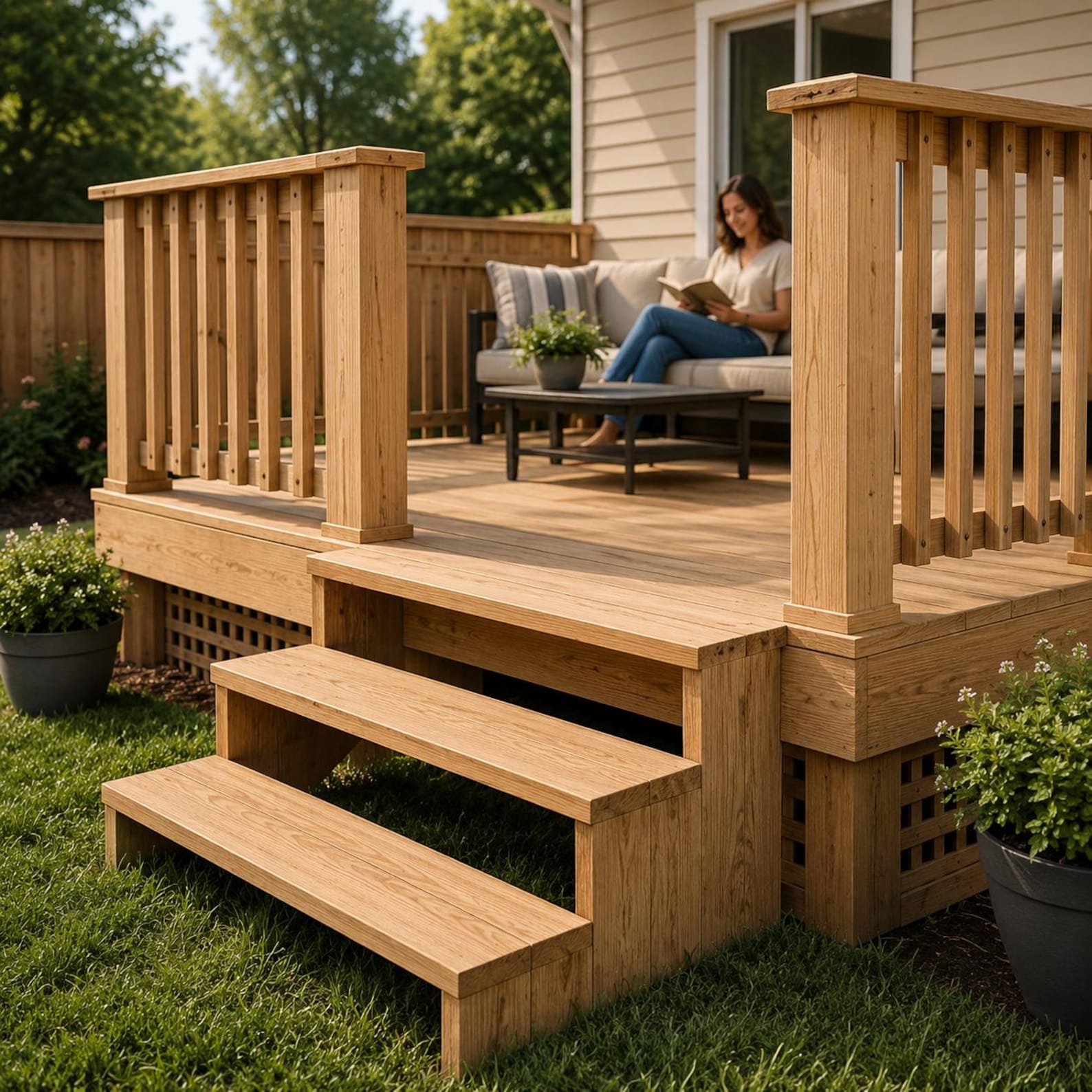 Backyard Deck Plans PDF DIY Patio Platform Blueprint Instant Download ...