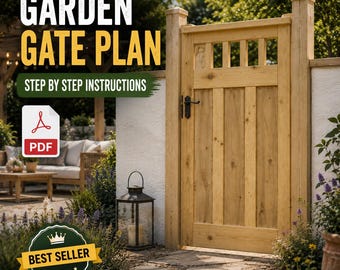 Custom Garden Gate Plan PDF DIY Woodworking Blueprint Digital Download