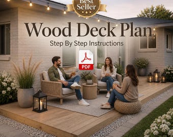 Plano de terraza de madera para construir uno mismo (PDF) Guía de planos para terrazas y patios a nivel del suelo