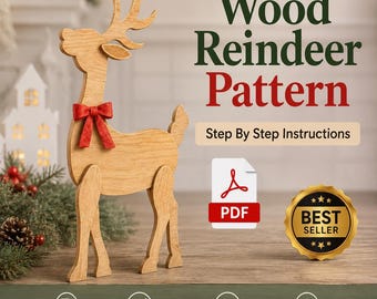 Wood Reindeer PDF Pattern Christmas Yard Decor Woodworking Template