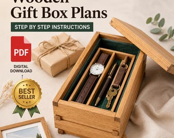 Wooden Gift Box PDF Plans DIY Keepsake Storage Box Woodworking Tutorial