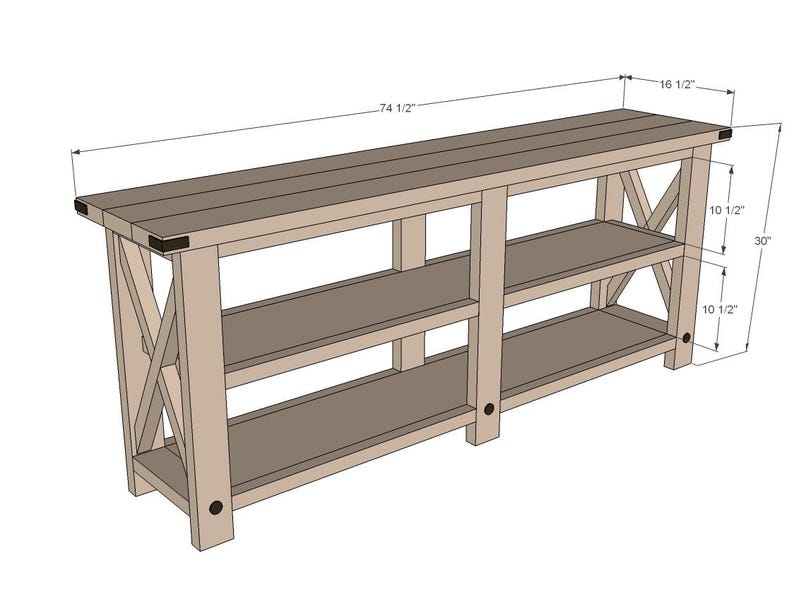 Rustic X Console Table Plans PDF | Farmhouse Entryway Table | DIY ...