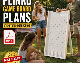 Planos para el tablero de juego Plinko (DIY) en PDF / Guía de construcción del juego de carnaval de madera / Descarga digital