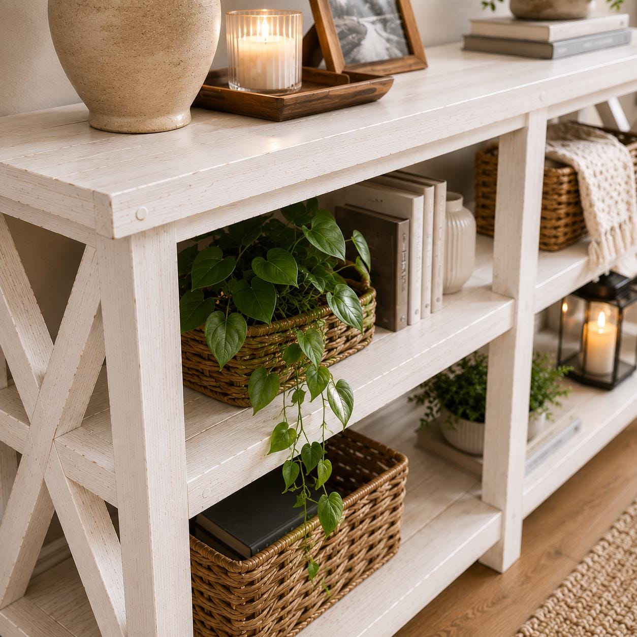 Rustic X Console Table PDF Plan Farmhouse Sofa Entryway Table DIY - Etsy