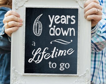 6th Anniversary Photo Prop - PRINTABLE