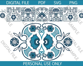 Vintage Pyrex Horizon Blue Pattern Cut File Australia