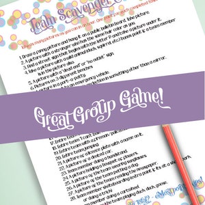 Printable Party Scavenger Hunt Game