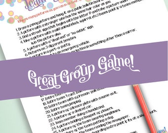 Printable Party Scavenger Hunt Game