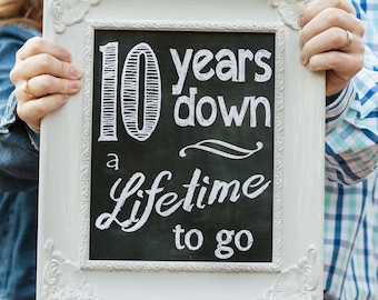 8 x 10 - 10th Anniversary Photo Prop - PRINTABLE