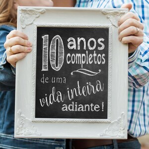 10th Anniversary Photo Prop (Portugese) - PRINTABLE