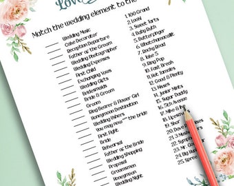 Printable Wedding Shower Game