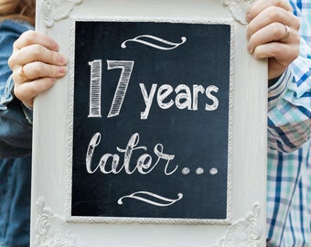 8 x 10 - 17th Anniversary Photo Prop - PRINTABLE