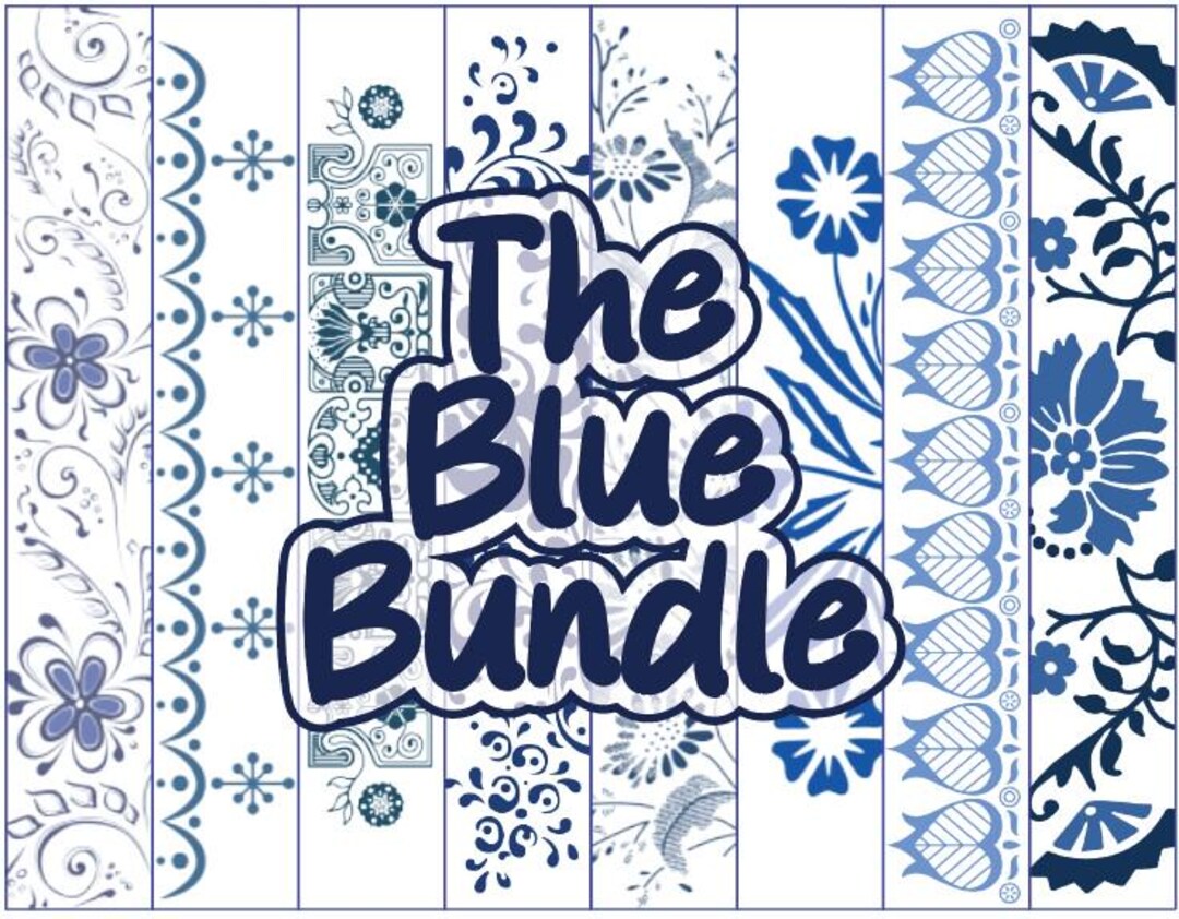 Blue Patterned Pyrex The Blue Bundle - Vintage Pyrex Blue Patterned Cut Files - Etsy