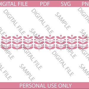 Vintage Pyrex rosa stjälkmönster klippfil