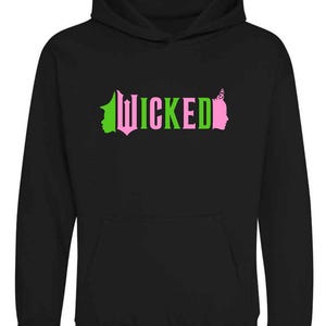 Wicked movie hoodie, wicked hoodie, Cynthia Erivo, Elphaba, Ariana Grande, Glinda, kids adults, popular, defying gravity, shiz university