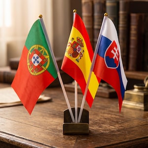 Mini Stoff Hand Nationalflaggen Verschiedene Country Stick Banners für Sports Bar Decor