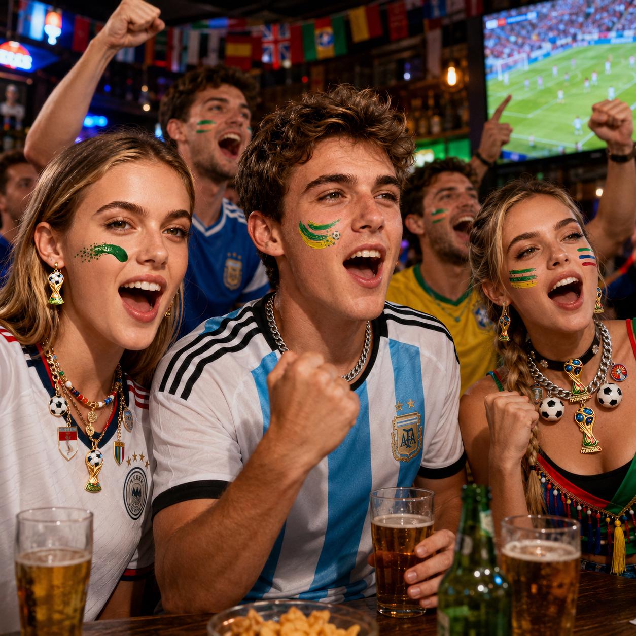 Soccer Fan Temporary Face Tattoos Waterproof Body Stickers for Match Day