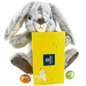 Bunny Cuddly & Leonidas chocolade-eieren paasgeschenkdoos | Gratis gepersonaliseerde kaart
