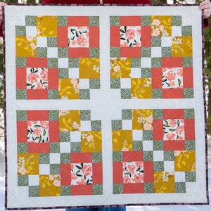 Laura&#39;s Four Patch Quilt Pattern Beginner Quilting Pattern 4-Patch Easy Quilt Patterns Baby Quilts Throw Quilts Queen Quilts King Quilts