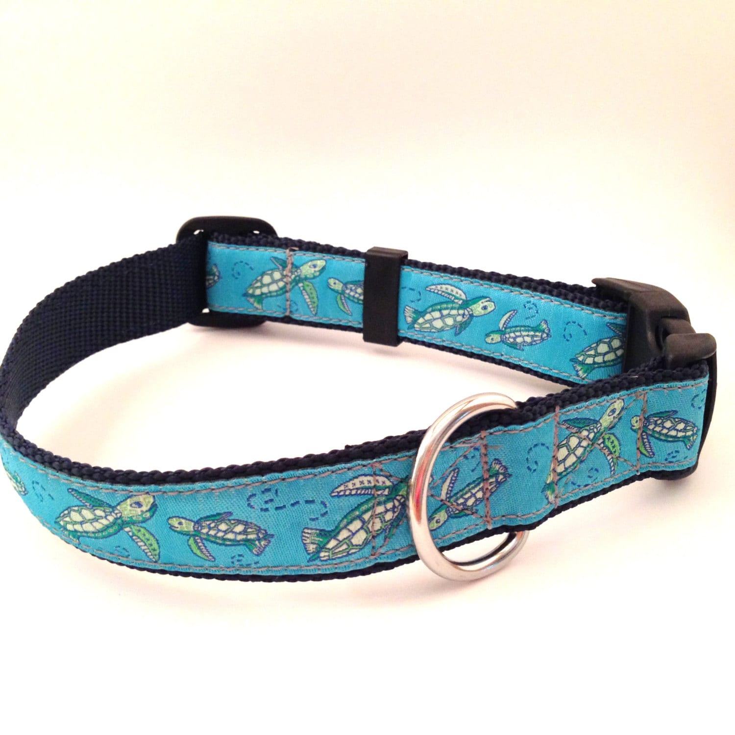 Sea Turtles Dog Collar with Stainless Steel D ring 1 Etsy