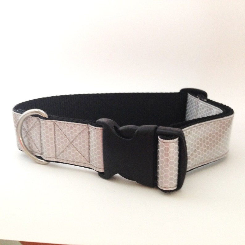 Reflective Dog Collar Stainless Steel D-ring Adjustable - Etsy