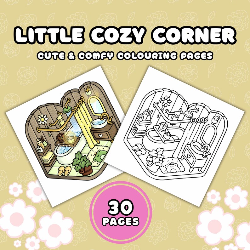 30 Little Cozy Corner Coloring Pages | Bold and Easy | Cozy Home (PDF ...
