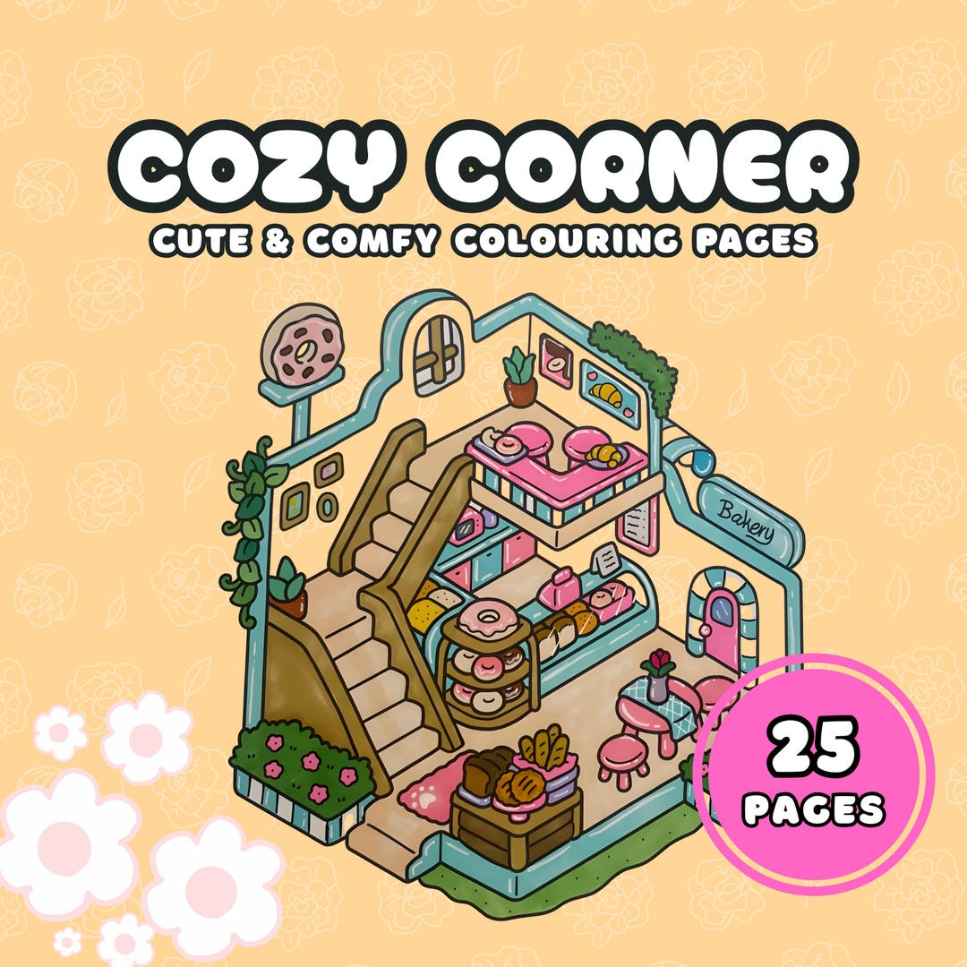 25 Cozy Corner Colouring Pages | Bold and Easy | Cute and Comfy | Pdf ...
