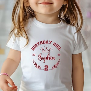 Personalized Birthday Girl Toddler Tee, Custom name T-Shirt, Cute Birthday Gift, Toddler Party Shirt, Girls Birthday Tee,  Kids T-Shirt