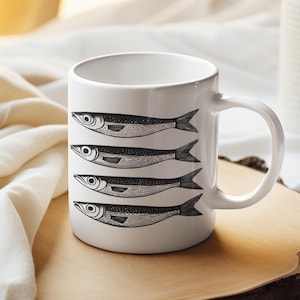 Whimsical Fish Ceramic Mug | Fishing Lover Gift, Ocean-Themed Coffee Mug, Sea Life Decor, Quirky Drinkware, Housewarming gift