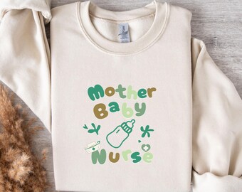 Sudadera de cuello redondo para madre, bebé y enfermera, regalo para enfermera posparto