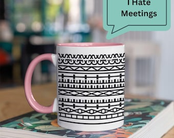 Taza con mensaje oculto: "Odio las reuniones". Divertida taza de café para la oficina, regalo sarcástico para compañeros de trabajo, 8 colores.