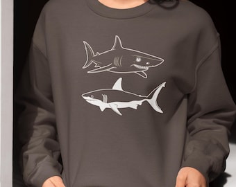 Shark Sweatshirt - Cute Shark shirt - Gift for Shark's Lovers - Funny Shark T-Shirt - gift for Sea Animal Lover