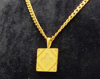Four Angels Talisman Gold Necklace - Spiritual Protection & Harmony Silver Pendant, Inspired Design by Hagia Sophia Mosque, Handmade
