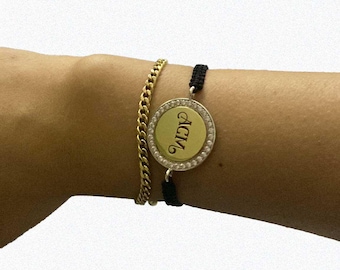 Personalized Gold Initial Bracelet, Monogram Bracelet with Round Bracelet, Perfect Gift for her in Gold and Silver, Custom Gift