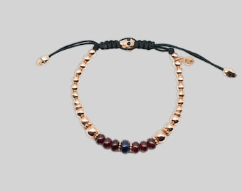 14K Gold Bead Bracelet, Semi-precious Stone Beads, Real Solid Gold Bracelet, Gold Ball Bracelet, Perfect Gift for her/him for Valentines day