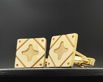 Four Angels Talisman Gold Cufflinks - Spiritual Protection & Harmony Silver Cufflinks, Inspired Design by Hagia Sophia Mosque, Handmade