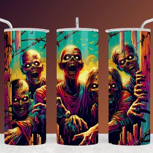 Creepy Zombie PNG Download for Halloween - Gothic Tumbler Designs - Scary Zombie Art for Spooky Decor