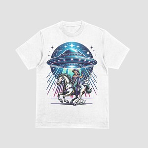 Cosmic Cowgirl with UFO PNG Clipart for Instant Download Sublimation Design, T-Shirts, Transparent Background, High-Res, Upscaled, 300 DPI