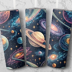 Space Galaxy Seamless Tumbler Wrap 20 oz, Planets Tumbler Design, Stars Tumbler Skin, Celestial Tumbler File, Outer Space Tumbler Download