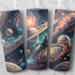 Galaxy Seamless Tumbler Wrap 20 oz, Space Planets Tumbler Design, Nebula Tumbler Wrap, Universe Tumbler, Outer Space Tumbler, Stars Design
