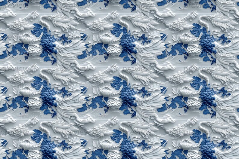 Flower PNG,3D Flower Sublimation PNG - Floral Repeating Pattern for ...