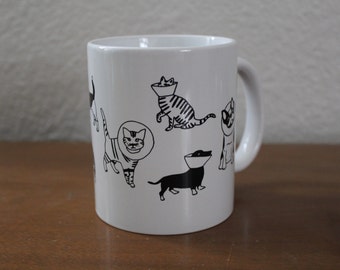 Cats and Dogs Mug, Veterinarian Gift, Cone Cat Mug, Cone Dogs, Cone of Shame, Dog Mug, Cat Mug