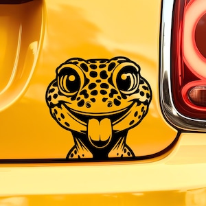 Leopard Gecko Vinyl Decal - Gecko Sticker Lizard Car Decals Reptile Laptop Decals for Tumbler Water Bottle Decal for Truck Mirror Window